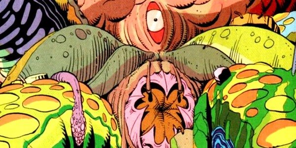 Monstro alienígena de lula na história em quadrinhos de Watchmen